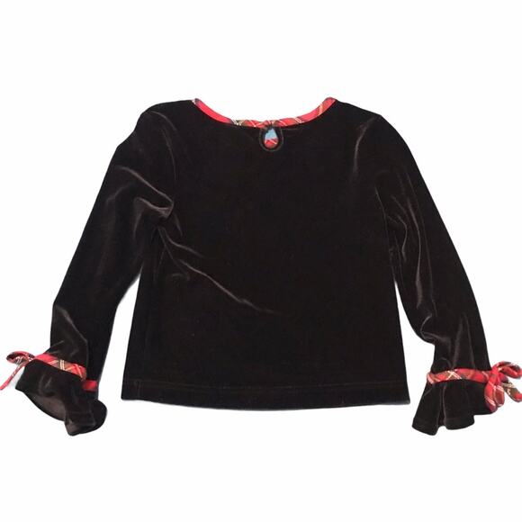 Copper Key Black Velour Top & Tartan Plaid Skirt 6 - Picture 3 of 8